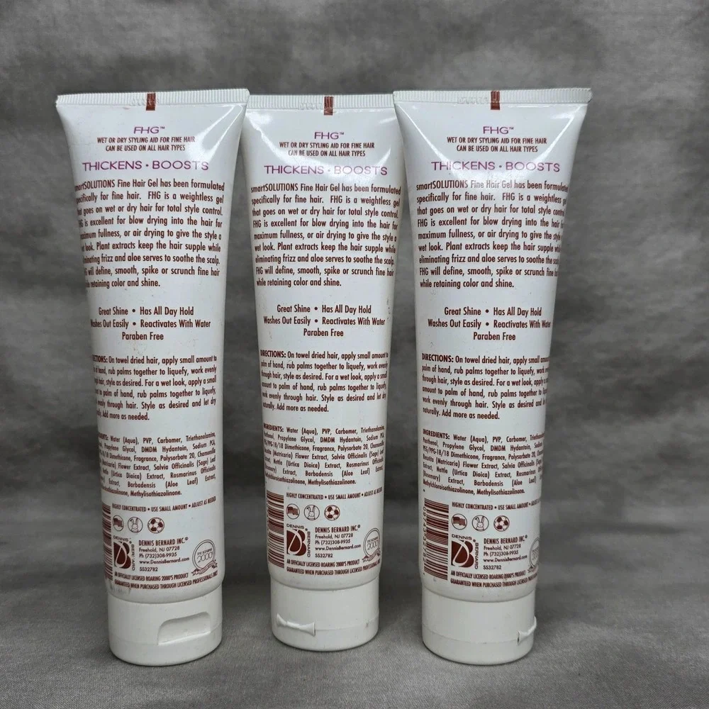 (X3) Smart Solutions FHG Fine Hair Gel 5 fl oz Thickens Fine Hair